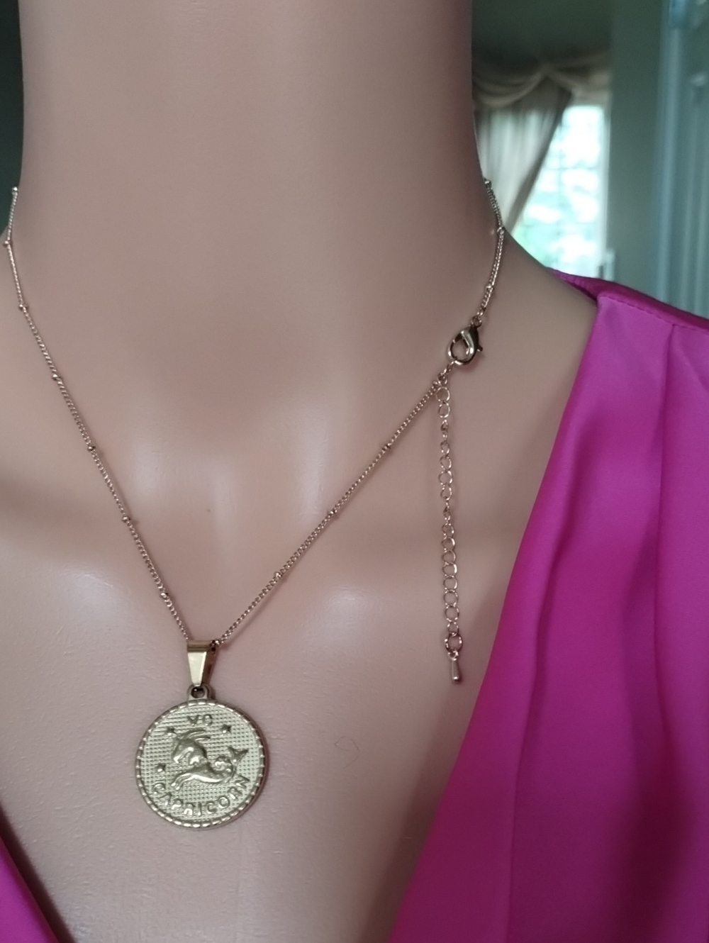 Gold Capricorn Pendant Necklace - Picture 3 of 16